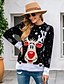 abordables Sweaters &amp; Cardigans-Mujer Pull-over Animal De Punto Manga Larga Corte Ancho Cárdigans suéter Otoño Invierno Cuello Barco Negro Rojo