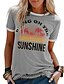 billige T-shirts-t-skjorter for kvinner sommer t-skjorte bringe på solskinn grafisk treet casual topp løse korte ermer grå