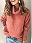 billige Sweaters-Dame bluse Helfarve Strikket Stilfuld St. Patrick&#039;S Dag Langærmet Løstsiddende Sweater Cardigans Efterår Rullekrave Grøn Blå Hvid