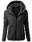 economico Casacos Plus Size para Mulheres-cappotto di felpa con cappuccio da donna, giacca di cotone caldo inverno pile fuzzy cerniera finta outwear plus size (nero, 4x-large)