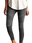 baratos Leggings para Mulheres-Mulheres Simples Básico Fashion Bolsos Patchwork Calças Comprimento total Calças Sem Elasticidade Casual Diário Cintura Média 酒红色 Verde Azul Preto Cinzento S M L XL XXL