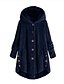 cheap Coats &amp; Trench Coats-women&#039;s casual solid button long sleeve cat ear warm plush hoodie jacket coat outwear tops fall winter pink