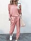 cheap Jumpsuits &amp; Rompers-two piece outfit sweatsuits sexy women tracksuits crewneck tops long pants orange xxl