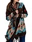 cheap Cardigans-Women&#039;s Cardigan Jumper Knit Tassel Print Tunic Open Front Geometric Daily Holiday Stylish Ethnic Style Fall Winter Blue Yellow S M L / Long Sleeve / Casual / Regular Fit / Cotton