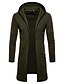 baratos All Sale-ttoohhh masculino slim fit longo zíper com capuz cor sólida casaco casaco impermeável casaco cinza