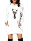baratos Dresses-Mulheres Mini vestido curto Vestido da bainha Branco Preto Vermelho Manga Longa Imprimir Imprimir Com Capuz Outono Elegante 2021 S M L XL XXL 3XL