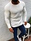 billige Pullover Sweaters-Herre Bluse bluse Strikke Rund hals Dagligdagstøj Moderne Moderne Tøj Raglan-ærmer Vinter Sort Hvid S M L