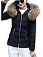 cheap Down&amp; Parkas-Women&#039;s Winter Polyester Coat Tops Silver Gray