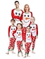 preiswerte Familien passende Pyjamasets-Familienblick Kleidungsset Grafik Druck Langarm Standard Standard Rote