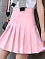 abordables Skirts-Faldas de tenis individuales de talla grande plisadas sólidas de cintura alta para mujer blanco l