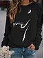 cheap Hoodies &amp; Sweatshirts-Women&#039;s Hoodie Sweatshirt Cat Graphic Daily Basic Hoodies Sweatshirts  Black