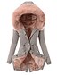 preiswerte Damen Daunenjacken &amp; Parkas-Damen warmes Fell Futter Mantel Kapuze Slim Fit Parka Mantel Mode dicke lange Jacke Wintermantel rosa