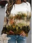 cheap Sweaters-Women&#039;s Daily Casual White Scenery Hoodie Sweatshirt