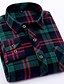 cheap Men&#039;s Shirts-Men&#039;s Shirt Plaid non-printing Button Down Collar Street Casual shirt Long Sleeve collared shirts Tops Basic Casual Classic Pocket Red and white grid 603 Green red grid color 620 Green 626