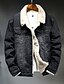 cheap Sale-men&#039;s loose winter fleece lined faux fur collar denim biker jacket coat (1025-light blue-l)