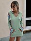 abordables Pulls-Femme Pullover Couleur unie Tricoté Elégant Manches Longues Ample Pull Cardigans Automne Hiver Capuche Bleu Vert Orange