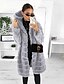 cheap Furs &amp; Leathers-Women&#039;s Solid Colored Fall &amp; Winter Faux Fur Coat Long Going out Long Sleeve Faux Fur Coat Tops White