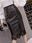 cheap Skirts-Women&#039;s Causal Daily Active Streetwear Skirts Solid Colored Split Rivet Lace Trims Black