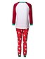 abordables Family Matching Pajamas Sets-Mirada familiar Conjunto de Ropa Gráfico Estampado Manga Larga Regular Regular Rojo