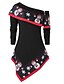 cheap Christmas Tops-Women&#039;s Tunic Graphic Prints Snowflake Long Sleeve Button Print Off Shoulder Tops Basic Top Red Green