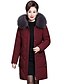 billige Damefrakker og trenchcoats-kvinders 2019 puffer frakke med pels hætte, jmetrie varm lang jakke tykkere frakke outwear plus størrelser vin