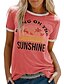 preiswerte T-shirts-T-Shirts für Frauen Sommer T-Shirt bringen auf dem Sonnenschein Grafikbaum lässig Top lose kurze Ärmel grau