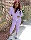 cheap Jumpsuits &amp; Rompers-Women&#039;s Plain Casual / Daily Two Piece Set Hoodie Pant Patchwork Tops