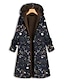 economico Women&#039;s Coats &amp; Jackets-Per donna Parka Lungo Cappotto Standard Giacca Floreale Giallo Verde Blu marino