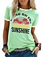 abordables T-shirts-t-shirts pour femmes t-shirt d&#039;été apportent le soleil graphique arbre haut décontracté lâche manches courtes gris