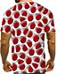 billige T-skjorter og singleter til herrer-Herre T skjorte 3D-utskrift Grafisk 3D Trykt mønster Kortermet Daglig Topper Rød