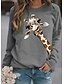 preiswerte Kapuzenpullis &amp; Sweatshirts-Damen Grafik Giraffe Kapuzenshirt Pullover Täglich Grundlegend Kapuzenpullover Sweatshirts Grau
