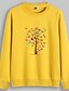 cheap Hoodies &amp; Sweatshirts-Women&#039;s Hoodie Sweatshirt Pullover Basic Black White Yellow Graphic Butterfly Daily Long Sleeve Round Neck