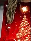 baratos Christmas Tops-Mulheres Moletom Estacionar Vermelho Imprimir Decote Redondo Diário Natal Roupa Moletons Moletons Ajuste Largo