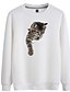 cheap Hoodies &amp; Sweatshirts-Women&#039;s Sweatshirt Pullover 100% Cotton Basic White Yellow Pink Graphic Cat Casual Daily Round Neck Long Sleeve Fall &amp; Winter