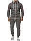 cheap Pants-Men&#039;s Active Basic Zipper Front Hooded White Black Dark Gray Slim Jumpsuit Solid Colored Drawstring / Long Sleeve
