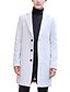 abordables Sale-trench-coat uni pour homme veste longue coupe slim pardessus beige blanc