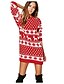 cheap Christmas Dresses-Women&#039;s Sweater Dress Short Mini Dress Red Long Sleeve Print Print Fall Winter Round Neck Hot Casual Christmas 2022 S M L XL