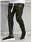abordables Pants-Pantalones deportivos deportivos para hombre Pantalones deportivos ajustados con cordón delgado y bolsillos con cremallera