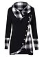 cheap Casual Dresses-Women&#039;s Shift Dress Short Mini Dress Gray Black Long Sleeve Plaid Patchwork Button Fall Spring Round Neck Casual 2021 M L XL XXL 3XL