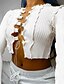 abordables Tops &amp; Blouses-Camiseta corta de manga larga con cordones en la parte delantera para mujer, camiseta acanalada cruzada, top negro