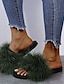 billige Sandals-Dame Sandaler Flade hæle Åben Tå Flade sandaler Sød Boheme Daglig Strand Uld Camouflage Sort Gul Rød / Ankelstøvler