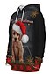 billige Christmas Hoodies-herre pullover hættetrøje sweatshirt hund grafisk 3d frontlomme hættetrøje dagligt 3d print 3d print hættetrøjer sweatshirts langærmet grå