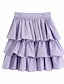preiswerte Skirts-Damen Normal Alltag Aktiv Street Schick Röcke Solide Mehrlagig Purpur