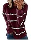 cheap Hoodies &amp; Sweatshirts-Women&#039;s Striped Hoodie Sweatshirt Print Other Prints Daily Basic Hoodies Sweatshirts  Wine Pink ArmyGreen