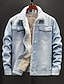 baratos Sale-jaqueta jeans masculina de lã de inverno com forro de sherpa jaqueta caminhoneiro (azul claro, xl)