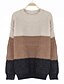 cheap Sweaters-Women&#039;s Stylish Knitted Striped Pullover Long Sleeve Sweater Cardigans Crew Neck Fall Winter Purple Khaki