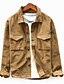cheap All Sale-mens corduroy shirts jackets, casual loose long-sleeve corduroy shirt buttons chest pocket jacket khaki
