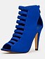 cheap Sandals-Women&#039;s Blue Strappy High Heel Sandals - Open-Toe Stiletto Heels for Parties and Special Occasions