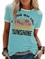 preiswerte T-shirts-T-Shirts für Frauen Sommer T-Shirt bringen auf dem Sonnenschein Grafikbaum lässig Top lose kurze Ärmel grau