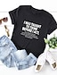 abordables T-shirts-Verano de las mujeres casual lindo gráfico estampado de letras camisetas de algodón sueltas manga corta cuello redondo camisetas tops